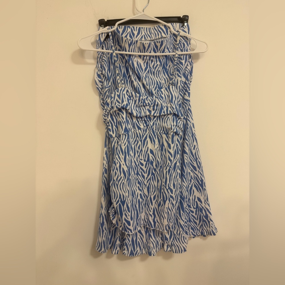 Diane Von Furstenberg Blue and White Zebra-Print Set